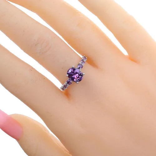 Miniatura 2 de YAZILIND anillo para boda color púrpura anillo de compromiso para mujer