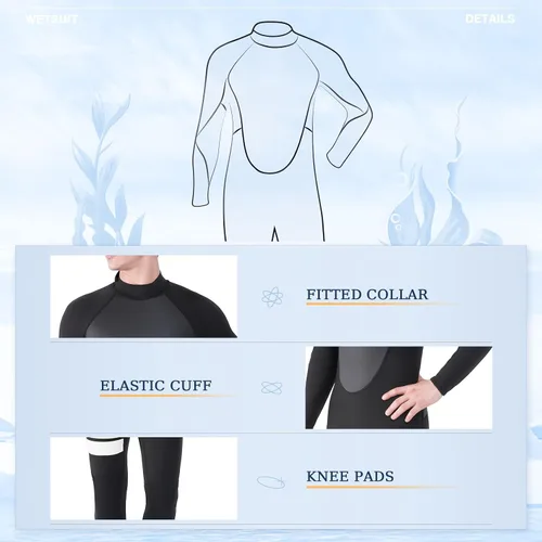 Miniatura 2 de Traje de neopreno completo para mujer de 0.079 pulgadas con cremallera trasera de neopreno para natación, surf, buceo, esnórquel, trajes húmedos