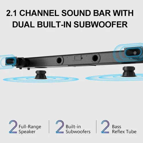 Miniatura 3 de LARKSOUND Barra de sonido todo en uno con subwoofer integrado