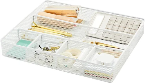 Miniatura 15 de Annova Organizador de Cajones de Escritorio para Organización de Oficina - Malla Metálica - Bandeja de Almacenamiento con Separadores