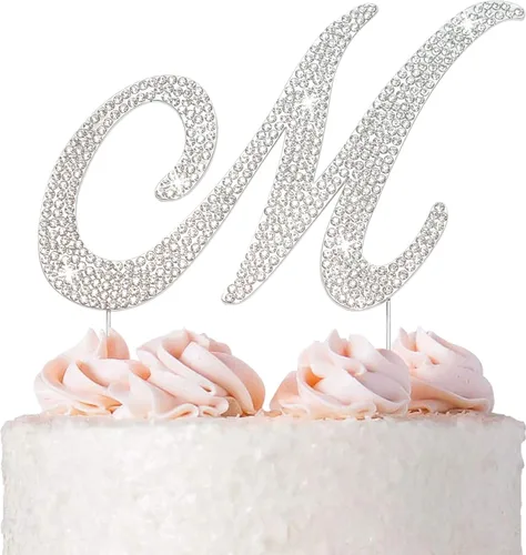 Miniatura 15 de Decoración para pastel 30 con strass de cristales premium. Monograma de número treinta, para cumpleaños o aniversario número 30