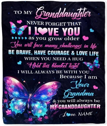 Miniatura 21 de Manta personalizada de baloncesto con texto en inglés "To My Granddaughter from Grandma Grandpa Stay Strong Be Confident Believe in Yourself", manta