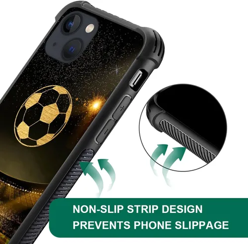 Miniatura 3 de Funda compatible con iPhone 13 Mini, funda trasera de vidrio templado a prueba de golpes y deportes de estadio de fútbol para iPhone 13 Mini Estadio