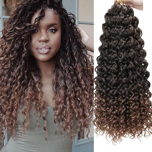 Miniatura 29 de 8 Paquetes de Cabello Rizado con Ganchillo GoGo, Cabello Rizado con Ganchillo para Mujeres Negras, Trenzado de Onda Profunda, Cabello Sintético