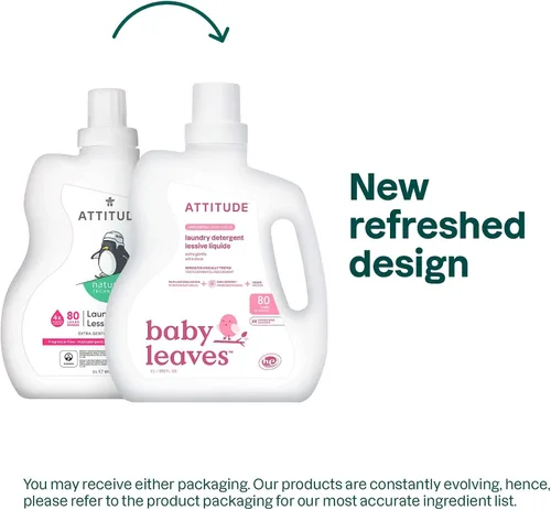 Miniatura 2 de Detergente líquido para ropa de bebés ATTITUDE, Verificado por EWG, seguro para ropa de bebé, infantes y recién nacidos, jabón de lavado vegano
