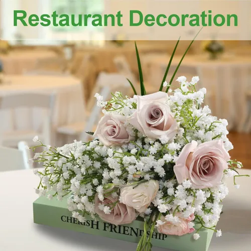 Miniatura 6 de Paquete de 12 flores artificiales de aliento de bebé, tallos flexibles de 21 pulgadas para ramos de boda, centros de mesa del hogar y decoración al