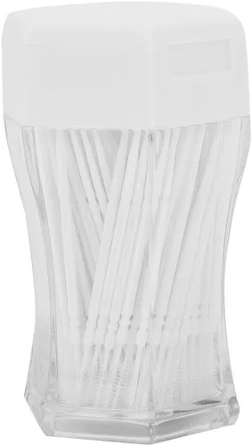 Miniatura 11 de 200Pcs Double Head Plastic Toothpick, Soft Tooth Floss Picks Interdental Brush Flosser Sticks Oral Brush Cleaning Tool (Green)