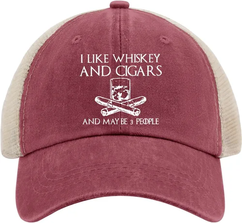 Miniatura 32 de Philysonic Funny Hat I Like Whisky and Cigars and Maybe 3 People Sombreros para Hombres Gorras de Béisbol Gorras Ajustables