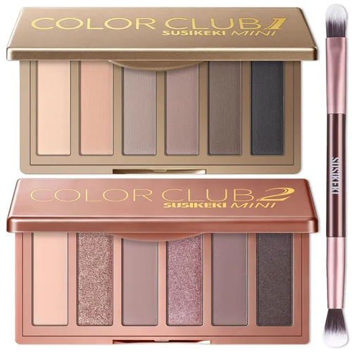 Miniatura 17 de SUSIKEKI 6 Colores Mini Paleta de Sombras de Ojos Maquillaje Neutro Nude Ahumado Sombra de Ojos Taupe y Marrón Mate Paleta de Maquillaje con Espejo