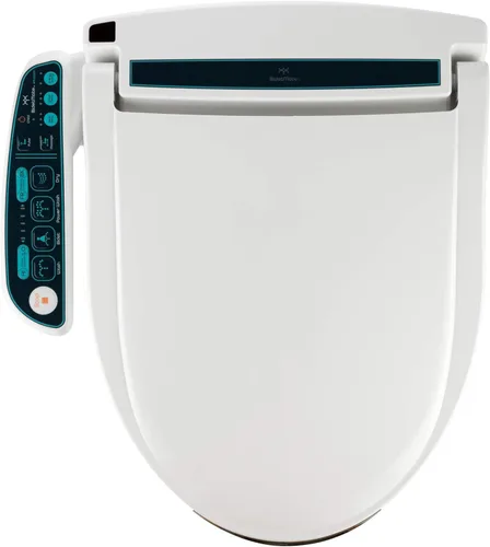 BidetMate Asiento de inodoro eléctrico de bidé serie 2000 con agua calentada ilimitada, controles laterales, desodorizante, secadora de aire