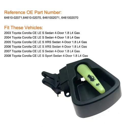 Miniatura 2 de Actuador de pestillo de maletero con cerradura de puerta trasera para Toyota Corolla 1.8 L4 2003-2008 Reemplazar 64610-02071 64610-02070 6461002071