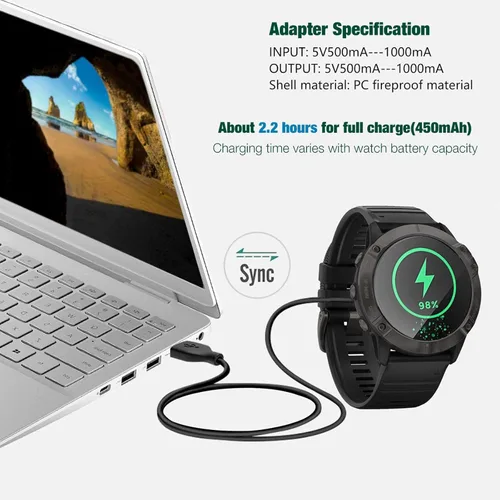 Miniatura 7 de Paquete de 2 adaptadores USB-C hembra a macho para Garmin Watch, adaptador de carga tipo C para Instinct 2 3 E/Fenix 8/6/7X/7/6X/Venu 2