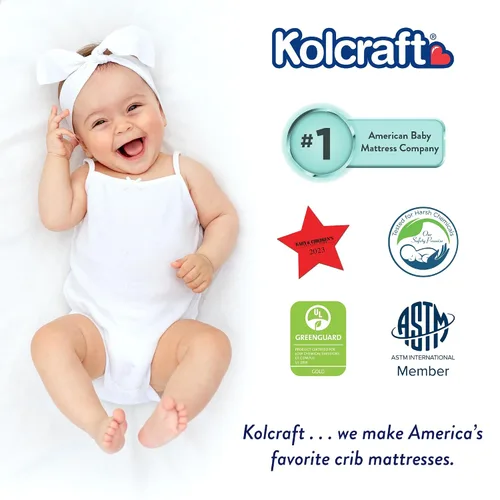 Miniatura 13 de Kolcraft BabyPedic - Colchón impermeable de grado médico para cuna y cama infantil, comodidad aireada, 80 bobinas de acero, certificado GREENGUARD