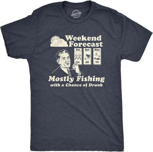 Miniatura 20 de Crazy Dog - Camiseta divertida para hombre, diseño de broma de pesca, camisetas novedosas de pescador