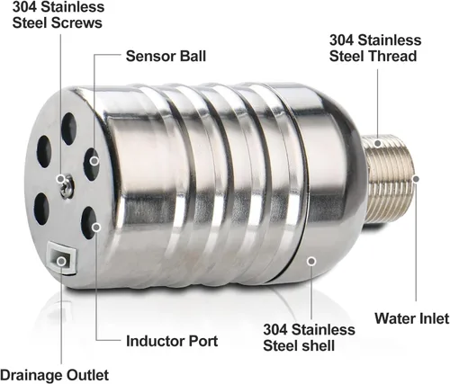 Miniatura 4 de Baomain Válvula automática de control de nivel de agua, rosca macho de 1/1 pulgada, válvula de flotador de cierre automático, acero inoxidable 304