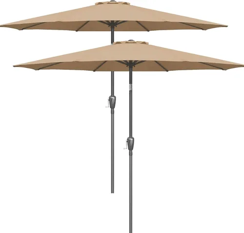 Miniatura 9 de Simple Deluxe - Sombrilla de patio de 7.5 pies para exteriores con botón de inclinación/manivela, 6 varillas robustas para jardín, cubierta, patio