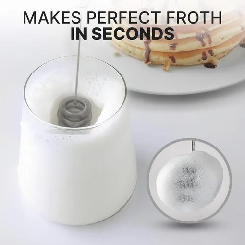 Miniatura 48 de Zulay Milk Boss Espumador de leche potente manual, hace espuma para latte, batidor para mezclar bebidas, café, miniespumador para capuchino, frappé