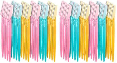 Miniatura 8 de Boao 96 piezas de maquinilla de afeitar de cejas, afeitadoras de cejas Dermaplaning herramienta para mujeres con cubierta de precisión