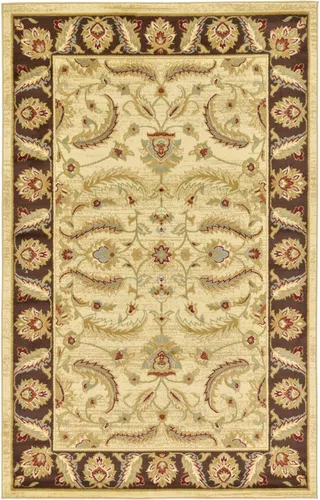 Miniatura 43 de Unique Loom - Colección Voyage - Alfombra redonda tradicional oriental, marrón, Polipropileno, Marrón/Azul Claro