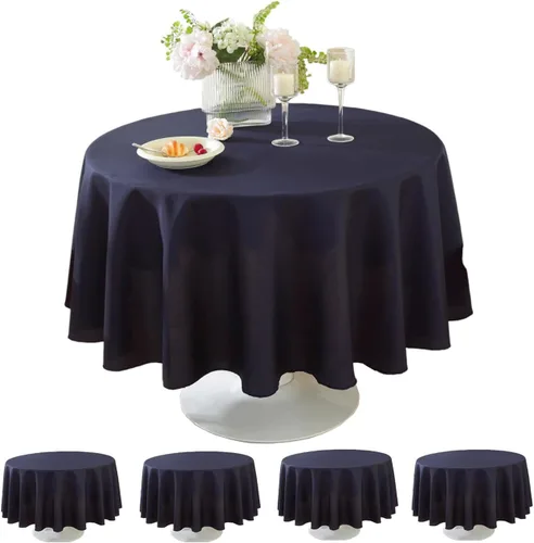 Miniatura 67 de Paquete de 5 Manteles Cuadrados 60 x 60 Pulgadas de Carbón, Mantel de Poliéster Lavable para Uso en Hogar, Fiesta, Boda o Restaurante.