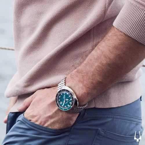 Miniatura 4 de Bulova - Reloj automático de acero inoxidable con esfera verde oceanógrafo 96B322 para hombre Bobinado automático