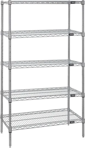 Miniatura 52 de Quantum Storage Systems WR74-1824BK Kit de inicio para estantería de alambre de 4 niveles de altura de 74 pulgadas, acabado negro, 18 pulgadas