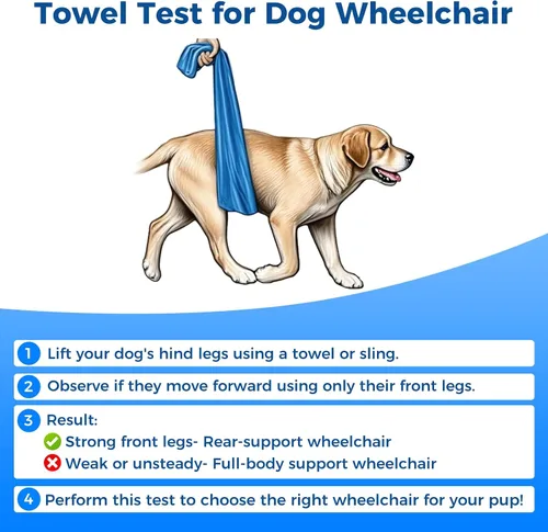 Miniatura 7 de Silla de ruedas para perros para patas traseras, silla de ruedas ajustable para perro, marco de aluminio con arnés acolchado, ruedas todo terreno