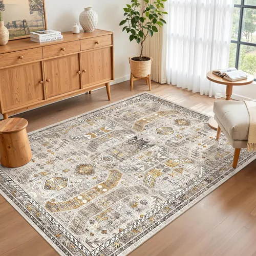 Miniatura 351 de Madane Tapete lavable de 2 x 10 pies para pasillo, cocina, recibidor, clásico, suave, antideslizante para interiores, casa de campo, baño, sala
