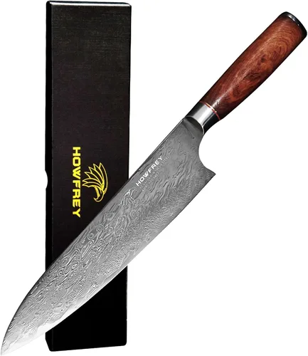 Miniatura 9 de Cuchillo de chef de Damasco, cuchillos de cocina japoneses de 8 pulgadas con 67 capas, acero inoxidable de alto carbono afilado con mangos Negro