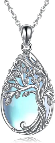 Miniatura 56 de ONEFINITY Collar de plata de ley 925 con diseño de árbol de la vida con colgante de nudo celta de concha de abulón para mujer