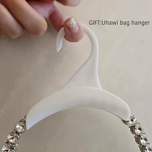 Miniatura 4 de Uhawi Bolso de mano con diamantes de imitación para mujer, bolso de noche con purpurina brillante, hecho a mano, fiesta, boda, plateado