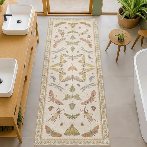 Miniatura 133 de Hazo Haus Alfombra de Baño Bohemia Lavable 2x3, Alfombras Pequeñas para Cocina, Tocador, Puerta Principal Entrada Interior, Antideslizante Pelo Bajo