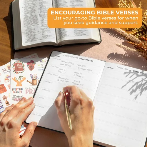 Miniatura 5 de Clever Fox Diario de oración – Cuaderno devocional diario y gratitud – Planificador religioso y libro de dioses – Regalos y accesorios basados