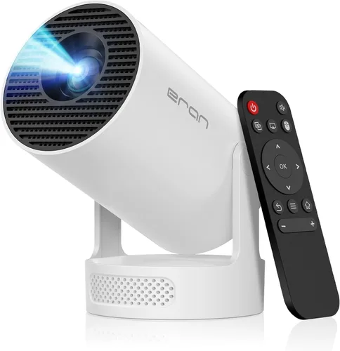 Mini proyector portátil con soporte 4K, Bluetooth 5.4 WIFI6, altavoz base de sonido de 5 vatios, 160 ANSI, Android 11, rotación de 210°, proyector