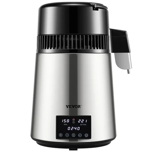 Miniatura 11 de VEVOR Destilador de agua de 1.1 galones, 0.4 galones/h, máquina purificadora de agua destilada 1750W con temporizador de 0-99H, pantalla de Plateado