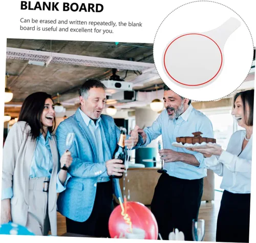 Miniatura 3 de NUOBESTY Pizarras blancas de mano, 5 unidades, marcadores en blanco para subastas, paletas borrables confiables, diseño de una sola cara para una