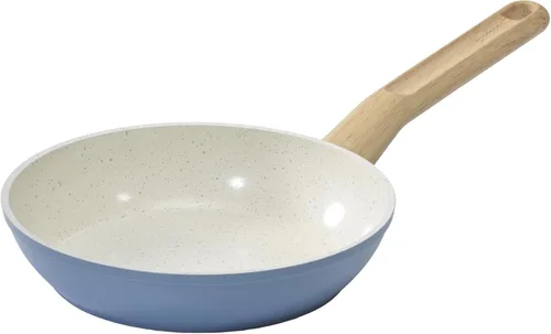 Miniatura 9 de GoodCook Juego de sartenes de cerámica saludable de 3 piezas con infusión de titanio, azul claro, utensilios de cocina de inducción, sartén