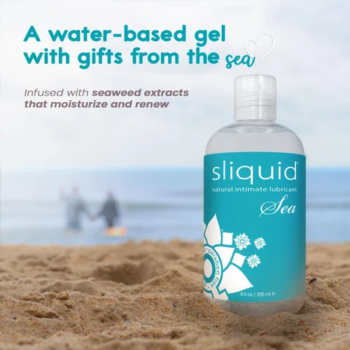 Miniatura 3 de Sliquid Sea - Lubricante a base de agua, gel íntimo infundido con extractos de algas marinas rejuvenecedores e hidratantes, lubricante personal, 8.5