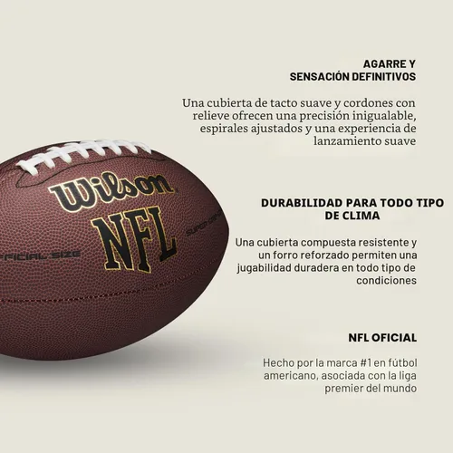Miniatura 7 de Wilson Balones de fútbol americano compuestos Super Grip de la NFL Marrón