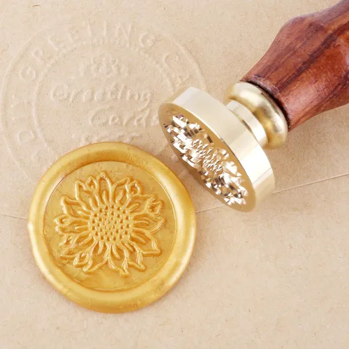 Miniatura 2 de Yoption Sello de cera de girasol, sello de cera de sellado de la serie Flora vintage, ideal para adornar sobres, invitaciones de boda, paquetes