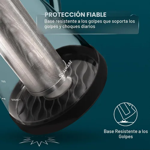 Miniatura 6 de Máquina de café helado, hermética e infusor de té con boquilla. 1.0L. Ovalware RJ3 jarra de vidrio para elaboración con filtro de acero inoxidable