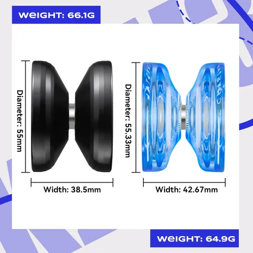 Miniatura 4 de MAGICYOYO Yoyos responsivos para niños principiantes, paquete de 2 Pro Yoyo, truco de doble función, Yoyo V3 + Yoyo K2 de cristal con 12 cuerdas