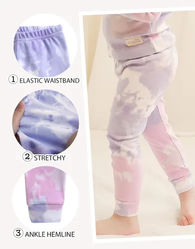 Miniatura 6 de VAENAIT BABY 12M-12Y Toddler Kids Boys Girls 100% Cotton Marbling Tiedye Sung Fit Sleepwear Pajamas 2pcs Pjs Set
