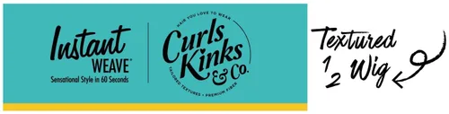 Miniatura 2 de Sensationnel Curls Kinksandco Media peluca - Tapa con cordón de tejido instantáneo para texturas de cabello natural de 3C a 4C (1B OFFBLACK)