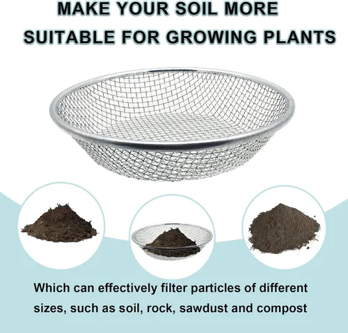Miniatura 3 de Tamiz de 1/4 Pulgada para Jardinería, Tamiz para Rocas de 5 Galones, Tamiz para Compost y Suciedad, Captura Suciedad, Rocas y Aserrín