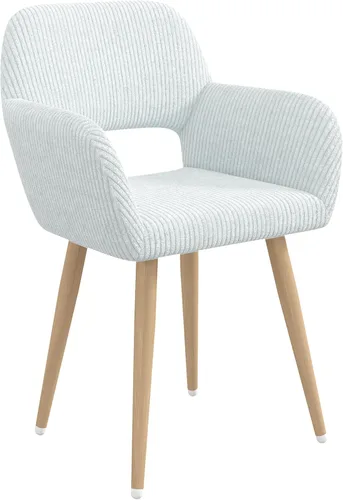 Miniatura 10 de Juego de 1 silla de escritorio para oficina en casa, silla de tocador de tela de pana para maquillaje con respaldo hueco, cómodo sillón con marco