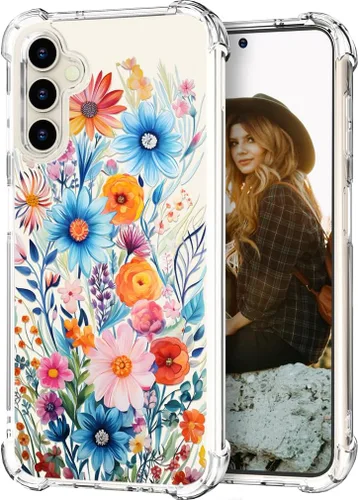 Miniatura 97 de Hungo Funda compatible con Samsung Galaxy S23 con diseño floral y bonito diseño transparente, femenino para mujeres y niñas, con hermoso clavel
