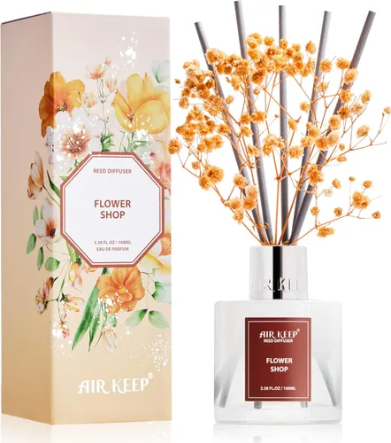 Miniatura 21 de Airkeep Juego de difusor de junco, 3.38 onzas líquidas (3.4 fl oz), difusor de aceite de niebla marina y sal marina con 8 varillas de caña, difusor