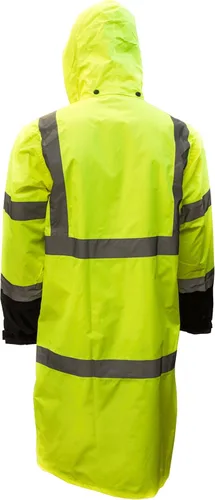 Miniatura 2 de RK Clase 3 - Impermeable reflectante de alta visibilidad, parte inferior negra, capa larga para lluvia RC-CLA3-LM22 (mediano, lima)