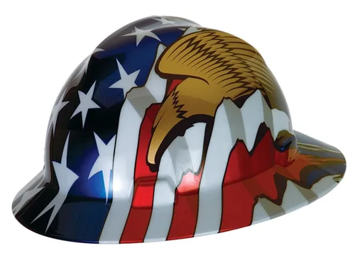 Miniatura 3 de MSA 10104254 Freedom Series V-Gard - Casco duro de ala completa con suspensión de trinquete Fas-Trac III, cubierta de polietileno, correas de corona